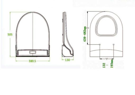 Toilet seat cover - dimensions